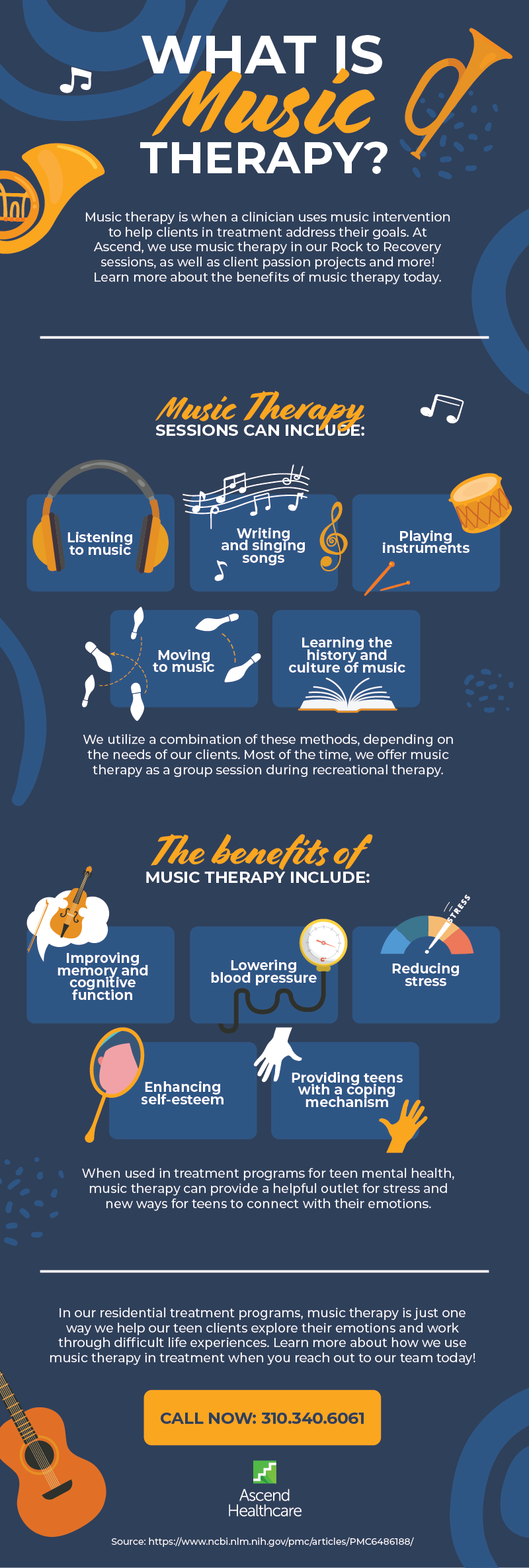 infographic about the benefits of modern music on mental health