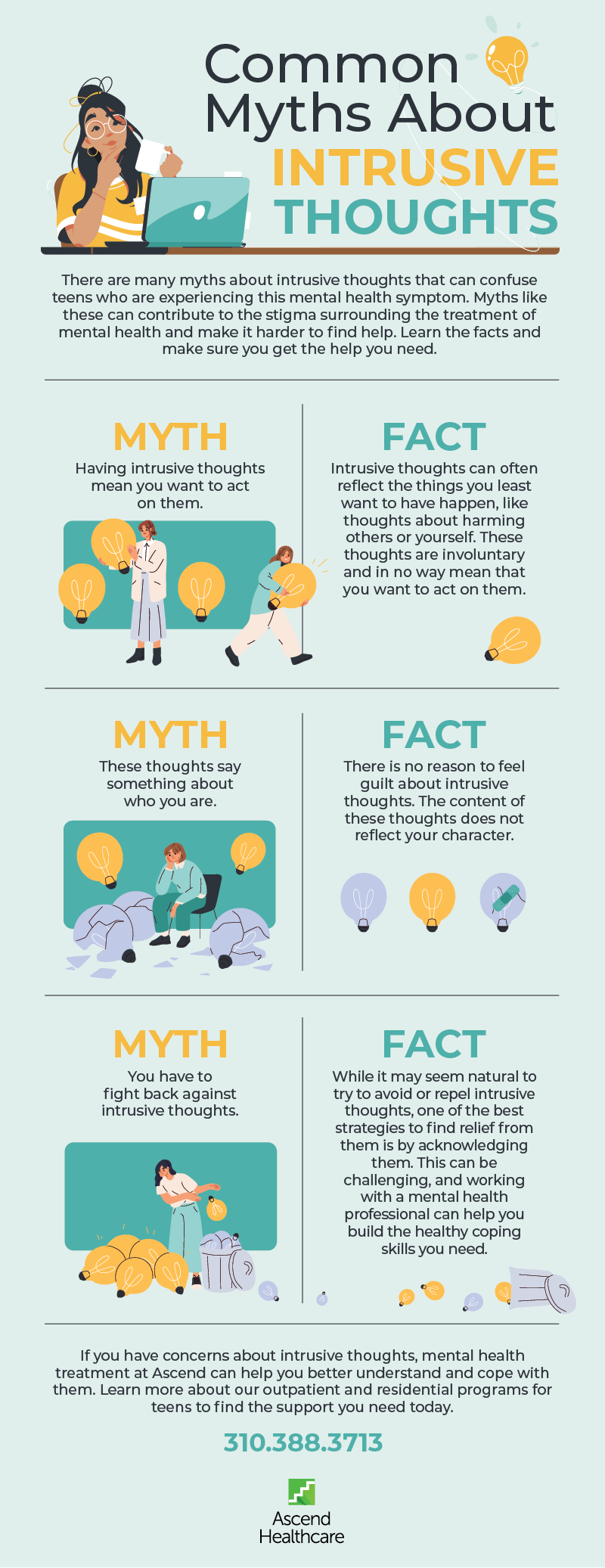infographic about myths about intrusive thoughts