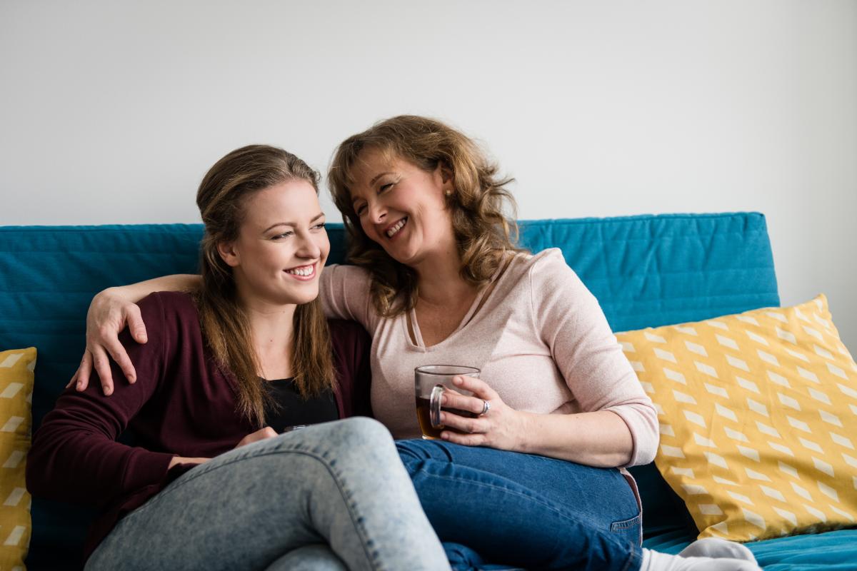 daughter and mom discuss how to protect your mental health