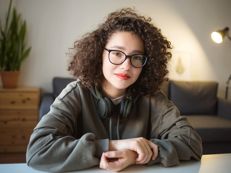 girl with curly hair learns about mental health advocacy