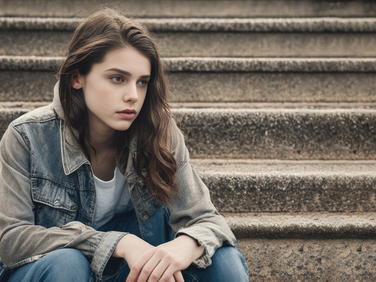 girl sitting on steps considers the top anxiety warning signs