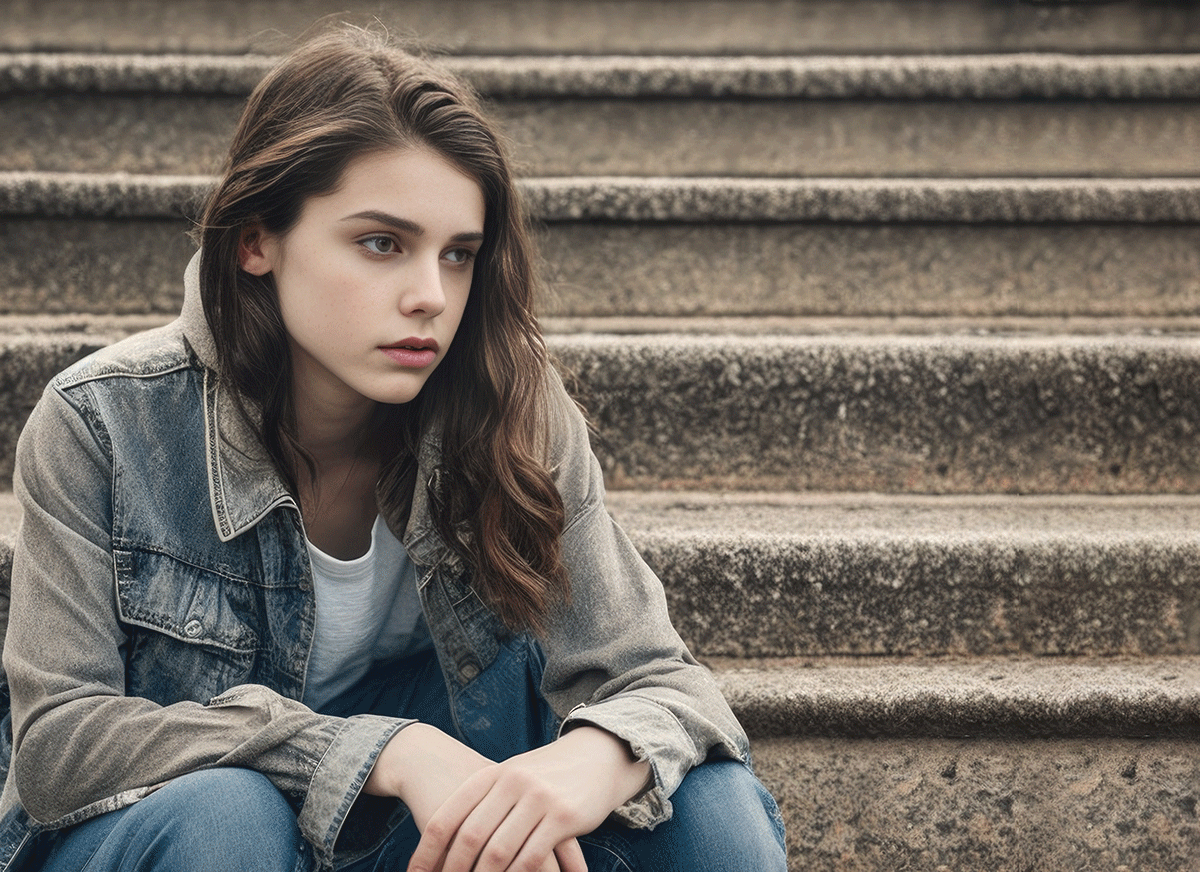 girl sitting on steps considers the top anxiety warning signs