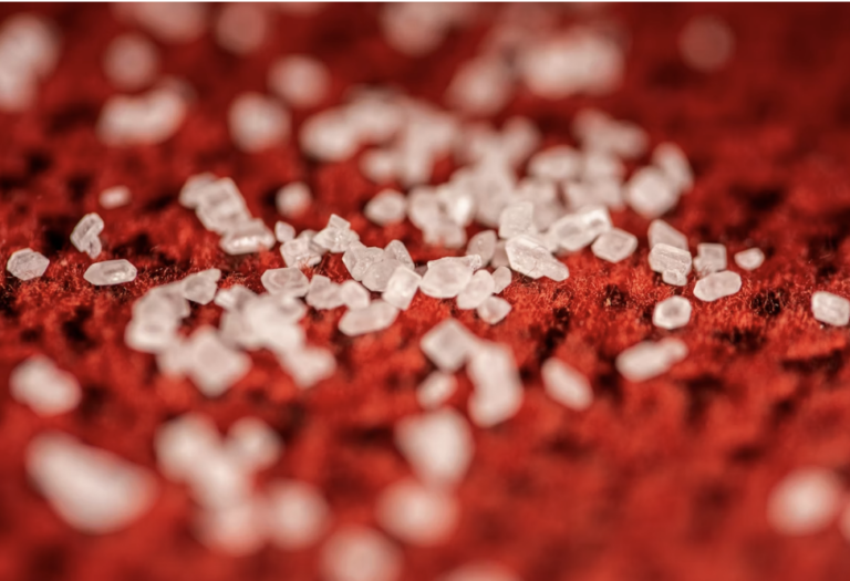 salt grains on the floor